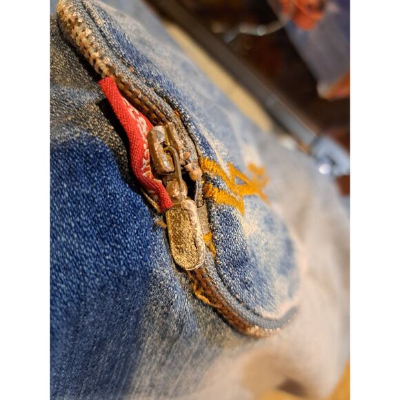 OMAVI NEW! DEADSTOCK! VINTAGE 90'S Baggy Med Wash Jeans Size 36 Streetwear - Picture 11 of 13